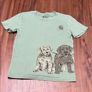 Carhartt Sage Green Tee Unisex Kids size 7